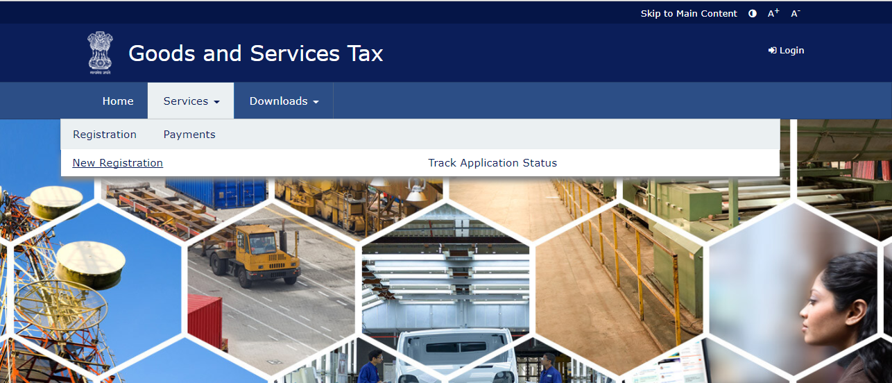The page for new registrations